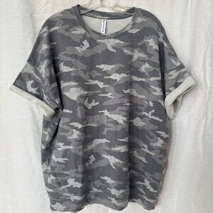 Athleta Studio to Street Camo Sweatshirt - Altered to short sleeve